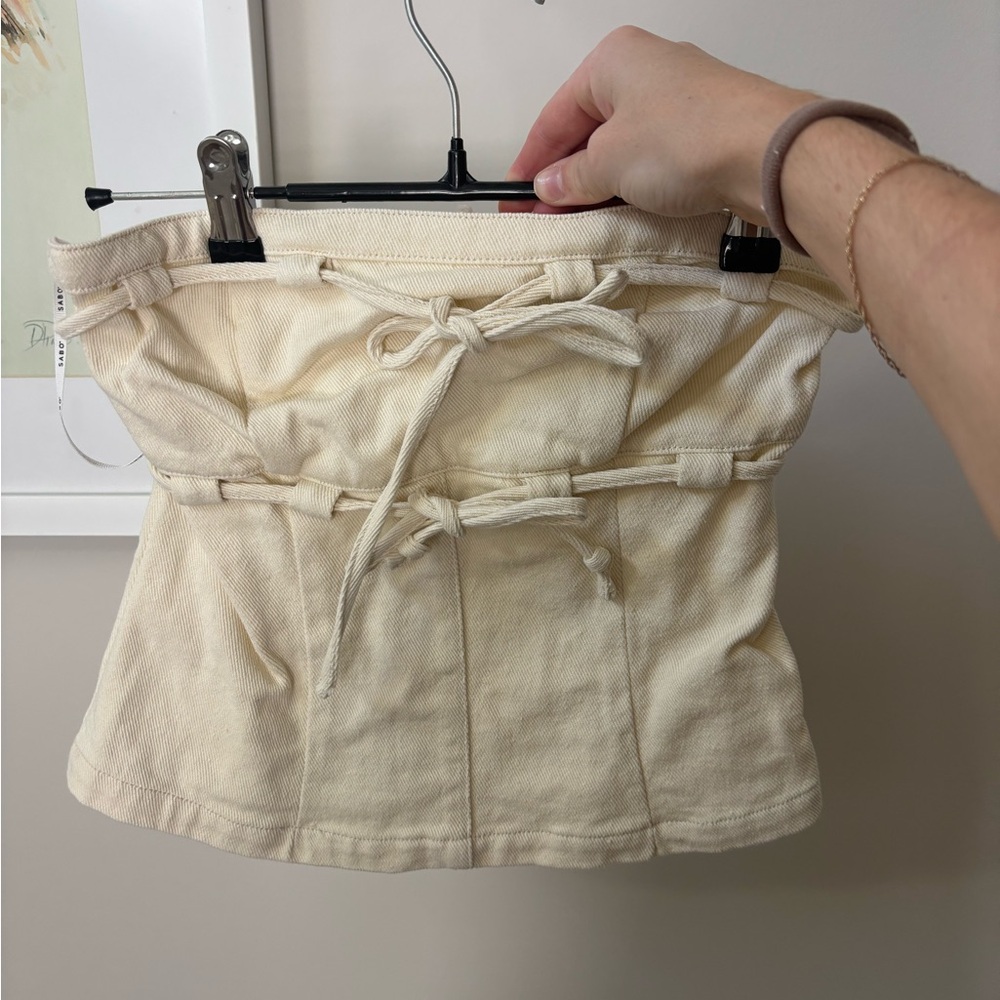 Sabo Fiore Top Ivory Denim